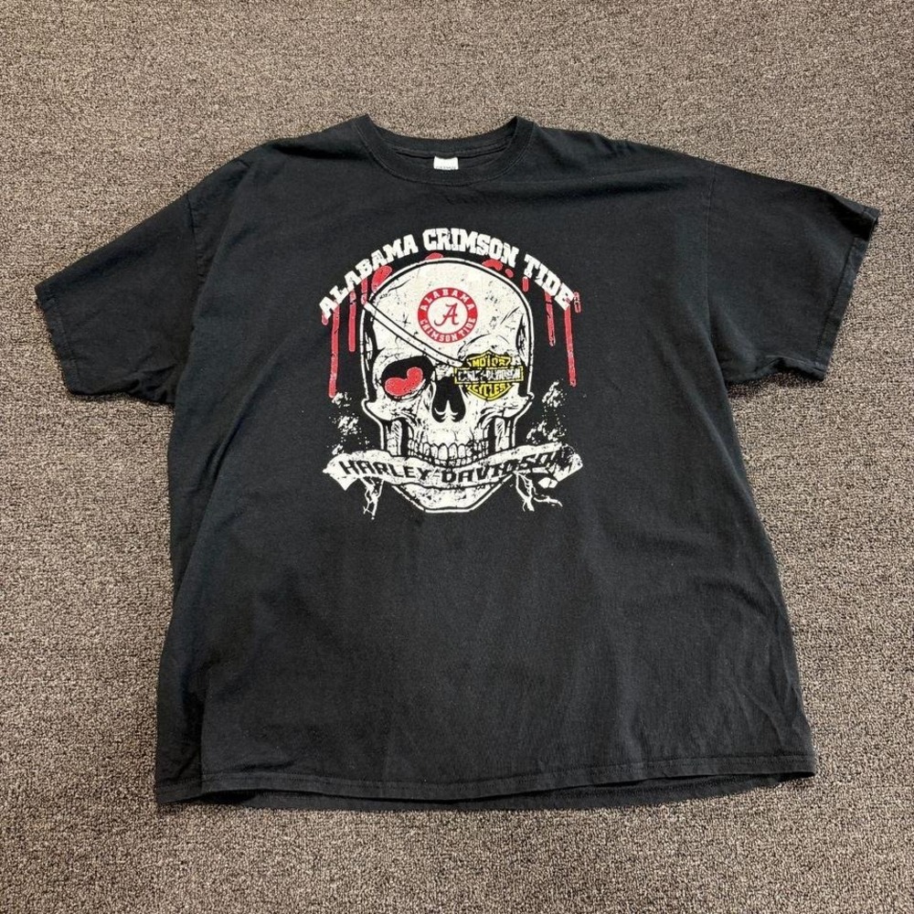 Harley Davidson Alabama Crimson Tide Gilden Black Shirt